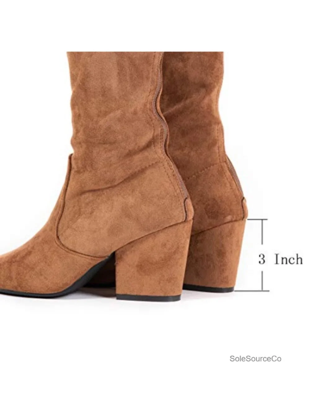 Women's Over the Knee Boots Faux Suede Thigh High Block Heel Winter Pointed Toe